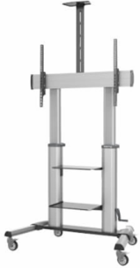 Heavy-Duty Rolling TV Cart with Crank Height Adjustment, 60 to 100 in Displays, 220 lb Capacity