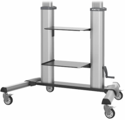 Heavy-Duty Rolling TV Cart with Crank Height Adjustment, 60 to 100 in Displays, 220 lb Capacity