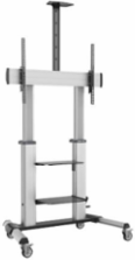 Heavy-Duty Rolling TV Cart with Crank Height Adjustment, 60 to 100 in Displays, 220 lb Capacity
