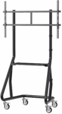 Heavy-Duty Streamline Landscape Mobile Cart, 60 to 105 in Displays, 220 lb Capacity, Black