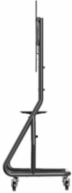 Heavy-Duty Streamline Landscape Mobile Cart, 60 to 105 in Displays, 220 lb Capacity, Black