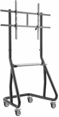 Heavy-Duty Streamline Landscape Mobile Cart, 60 to 105 in Displays, 220 lb Capacity, Black