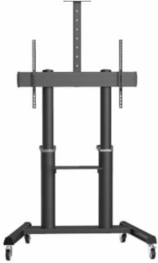 Heavy-Duty Rolling Cart, 70 to 120 in Displays, Antimicrobial, UL Listed, 265 lb Capacity, Black