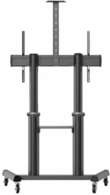 Heavy-Duty Rolling Cart, 70 to 120 in Displays, Antimicrobial, UL Listed, 265 lb Capacity, Black