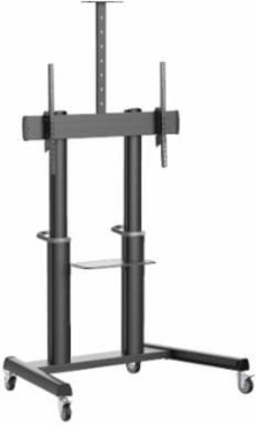 Heavy-Duty Rolling Cart, 70 to 120 in Displays, Antimicrobial, UL Listed, 265 lb Capacity, Black