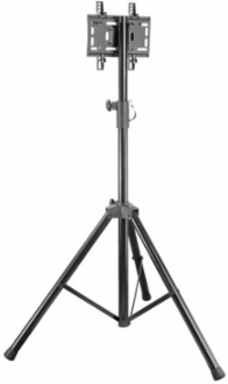 Portable Digital Signage Stand, 23 to 42 in Displays, Fixed, Steel, Black, 77 lb Capacity