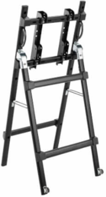 Portable Digital Signage Stand for 32” to 55” Flat-Screen Displays, Folding Portrait/Landscape Mount, Rolling Casters