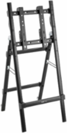 Portable Digital Signage Stand for 32” to 55” Flat-Screen Displays, Folding Portrait/Landscape Mount, Rolling Casters