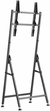 Portable Digital Signage Stand, 32 to 55 in Displays, Portrait or Landscape, Fixed, Steel, Black