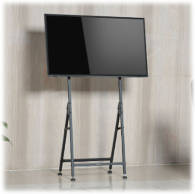 Portable Digital Signage Stand, 32 to 55 in Displays, Portrait or Landscape, Fixed, Steel, Black