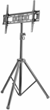 Portable Digital Signage Stand, 37 to 70 in Displays, Fixed, Steel, Black, 77 lb Capacity