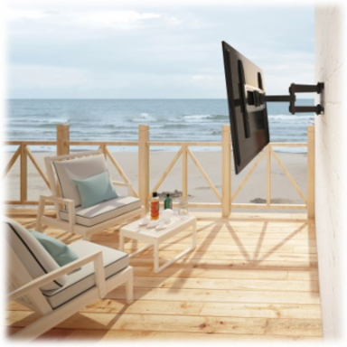Outdoor Full-Motion TV Wall Mount with Fully Articulating Arm for 32” to 80” Flat-Screen Displays