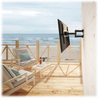 Outdoor Full-Motion TV Wall Mount with Fully Articulating Arm for 37” to 80” Flat-Screen Displays
