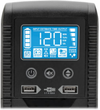 Energy-Saving Line-Interactive UPS, 1440VA, 900W, 10 Outlets, USB