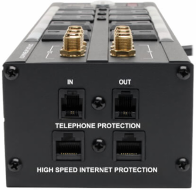 Isobar 10-Outlet Surge Protector, 3840 Joules, 8 Inch Cord, Metal Housing