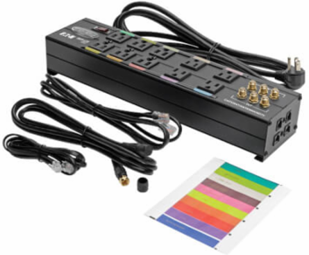 Isobar 10-Outlet Surge Protector, 3840 Joules, 8 Inch Cord, Metal Housing