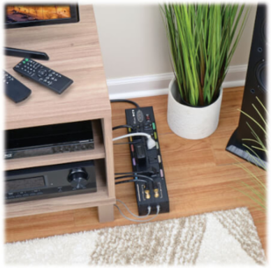 Isobar 10-Outlet Surge Protector, 3840 Joules, 8 Inch Cord, Metal Housing