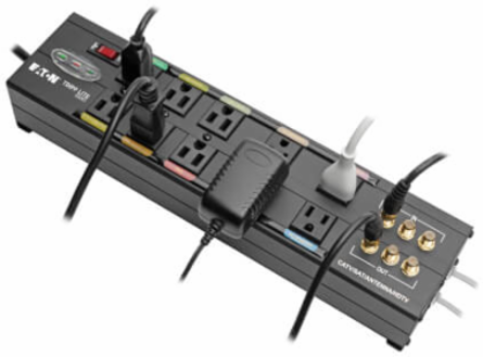 Isobar 10-Outlet Surge Protector, 3840 Joules, 8 Inch Cord, Metal Housing