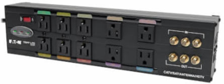 Isobar 10-Outlet Surge Protector, 3840 Joules, 8 Inch Cord, Metal Housing
