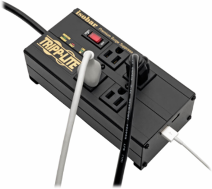 Isobar 4-Outlet Surge Protector, 8 ft Cord, 3330 Joules, 2 USB Ports, Metal Housing