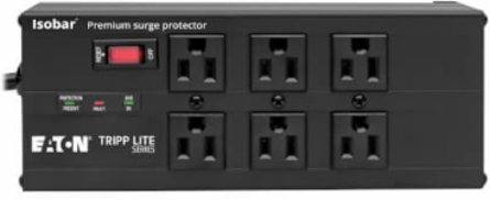 Isobar 6-Outlet Surge Protector with 10 ft Cord, 3840 Joules, 2 USB Ports, Metal Housing