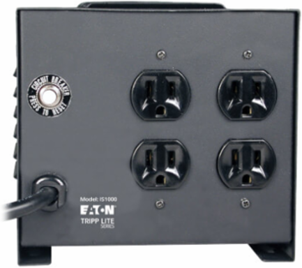 Isolation Transformer Power Conditioner, 120V, 1000W, 4 Outlets, Tower, TAA