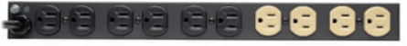 12-Outlet Surge Protector, 3840 Joules, 15 ft Cord, 1U Rack-Mount