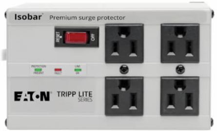 4-Outlet Surge Protector, 6 ft Cord, 3330 Joules, Metal Housing