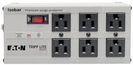 6-Outlet Surge Protector, 6 ft Cord, 3330 Joules, Metal Housing