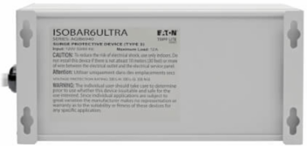 6-Outlet Surge Protector, 6 ft Cord, 3330 Joules, Metal Housing