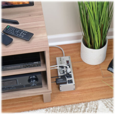 8-Outlet Surge Protector, 25 ft Cord, 3840 Joules, Metal Housing