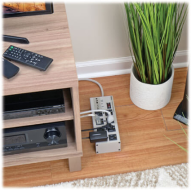 8-Outlet Surge Protector, 12 ft Cord, 3840 Joules, Metal Housing