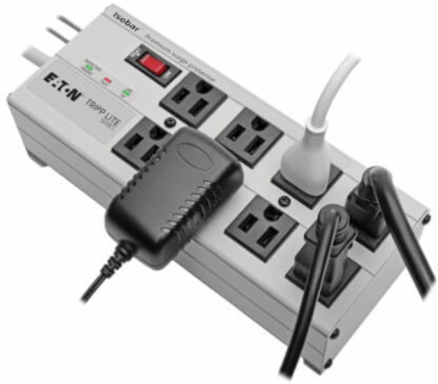 Isobar 8-Outlet Surge Protector, 3840 Joules, 12 ft. Cord, Metal Housing
