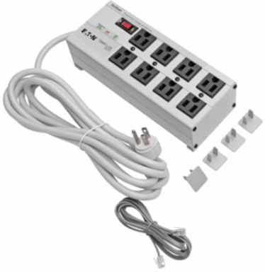 Isobar 8-Outlet Surge Protector, 3840 Joules, 12 ft. Cord, Metal Housing
