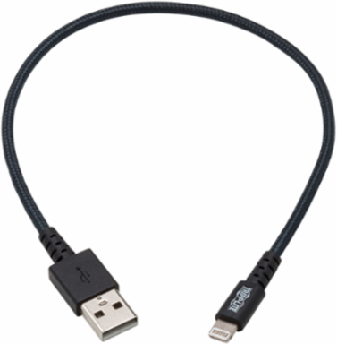 Heavy-Duty USB-A to Lightning Cable, 1 ft., USB 2.0, UHMWPE, Aramid Fiber