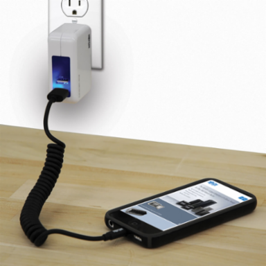 USB Sync/Charge Coiled Cable, 4 ft., Lightning Connector, MFi-Certified