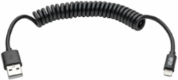USB Sync/Charge Coiled Cable, 4 ft., Lightning Connector, MFi-Certified