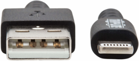 Heavy-Duty USB-A to Lightning Cable, 6 Ft, USB 2.0, Aramid Fiber, Gray
