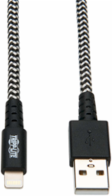 Heavy-Duty USB Sync/Charge Cable, 10 ft., MFi-Certified, Lightning Connector