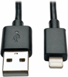 USB Sync/Charge Cable 10 Inch Lightning Connector, Black, USB 2.0