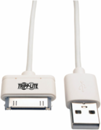 USB Sync/Charge Cable, 3 ft, Apple 30-Pin Connector, MFi-Certified