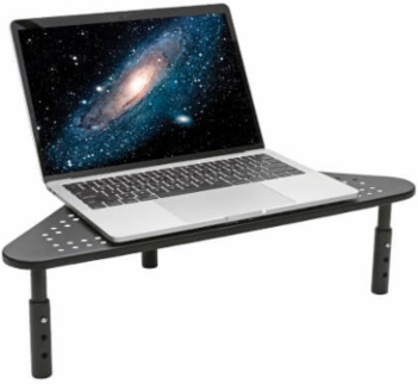 Height Adjustable Monitor Riser - 12 x 20 Inch, Metal, Supports 44 lbs