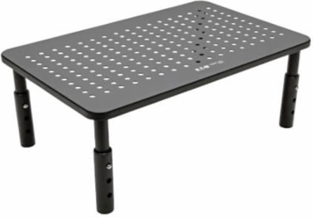 Monitor Riser - Height Adjustable, 14 x 9 Inch, Supports 44 lbs, Black Metal