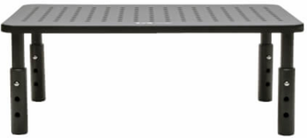 Monitor Riser - Height Adjustable, 14 x 9 Inch, Supports 44 lbs, Black Metal