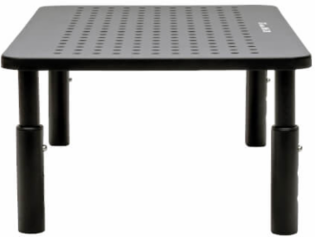 Monitor Riser - Height Adjustable, 14 x 9 Inch, Supports 44 lbs, Black Metal