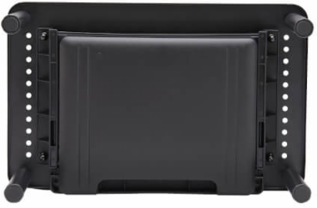 Monitor Riser for Desk, 15 x 9 in, Height-Adjustable, Storage Drawer, Metal, Black