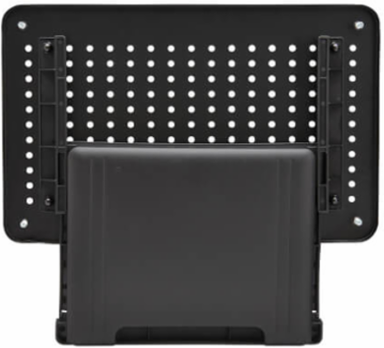 Monitor Riser for Desk, 15 x 9 in, Height-Adjustable, Storage Drawer, Metal, Black