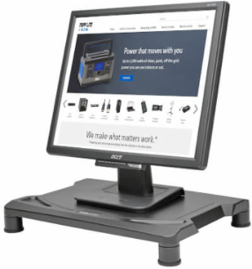 Universal Monitor Riser, 5.25 Inch Adjustable Height, Supports 40 lb, 15.5 x 11.25 Inch Platform