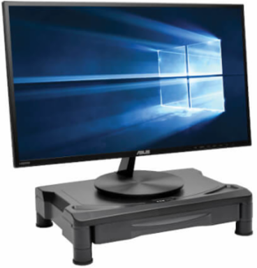 Universal Monitor/Printer Riser with Storage Drawer, 15.5 x 11.25 Inch, Supports 40 lb.