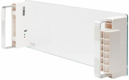 Monitor Riser for Desk, Height-Adjustable, Glass Top, USB and Audio Ports, Silver